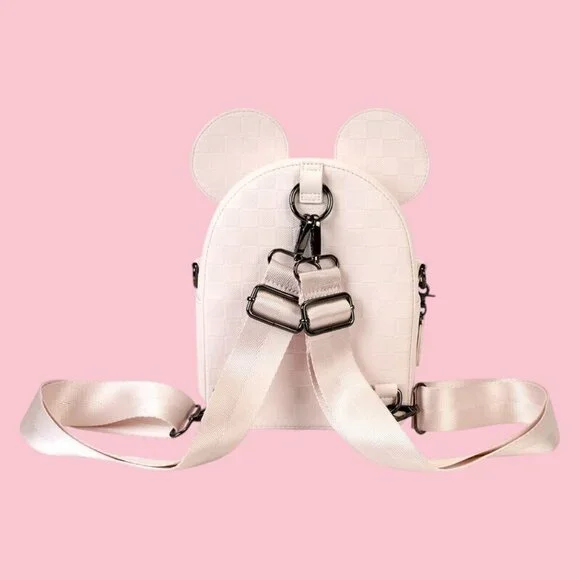 NWT Disney Loungefly Minnie Mouse Checkered Texture Mini Backpack - Picture 5 of 5